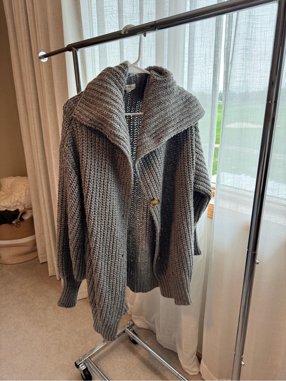 Promesa/Vici Chunky Knit Open Cardigan in Gray